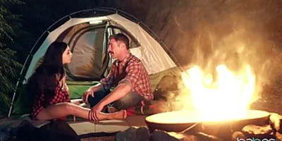 When camping turns into casual fuck-fest by the fire, no one gets to sleep during the night