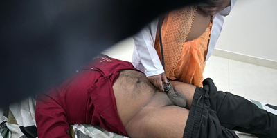 Indian pains examines patient's dick in the matter of hospital bed with a naughty twist